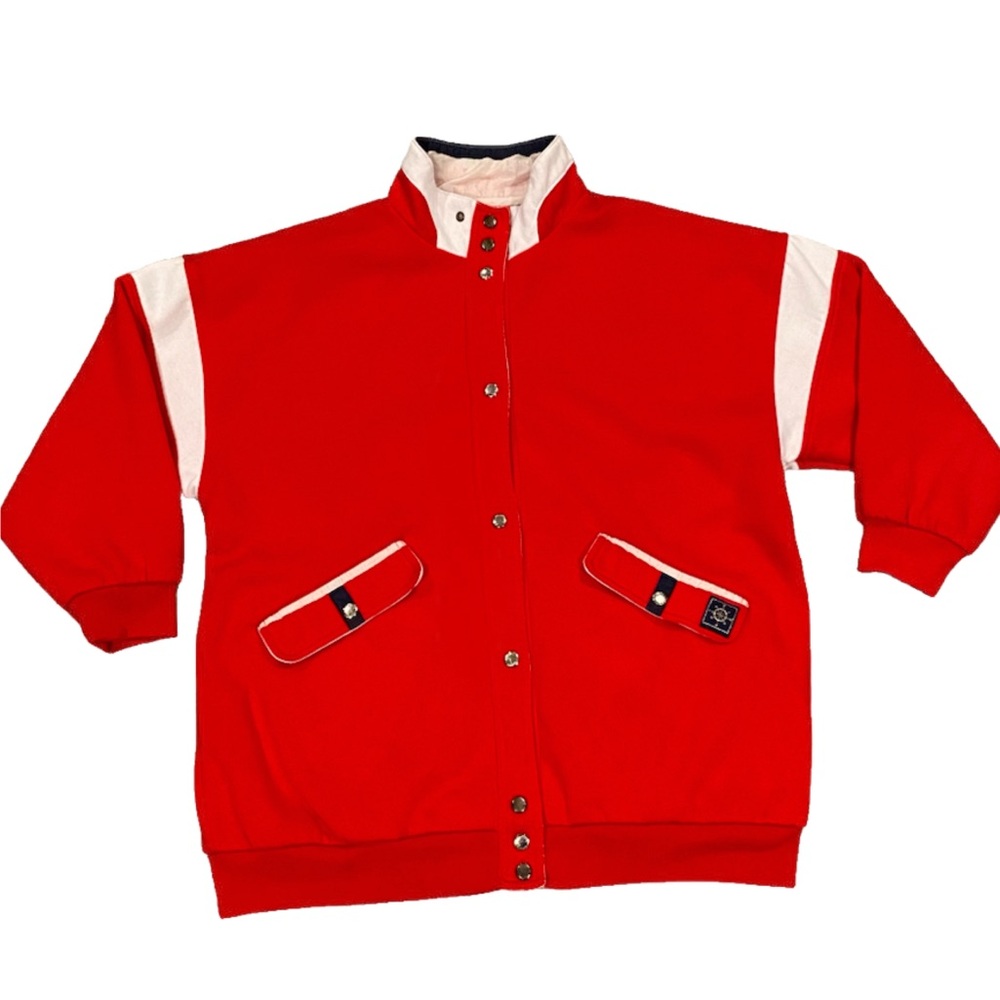 Vintage 80s Be In The Current SEEN Reversible Jacket Red & White Size L* *No Tag